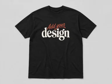 Illustrative black T-shirt with a sample design