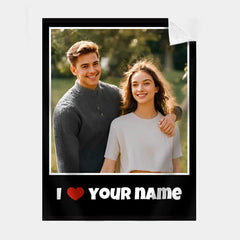 Custom Pictures and lover's name Blanket- Personalized Holiday Gifts