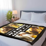 Custom Pictures and date Blanket- Personalized Holiday Gifts