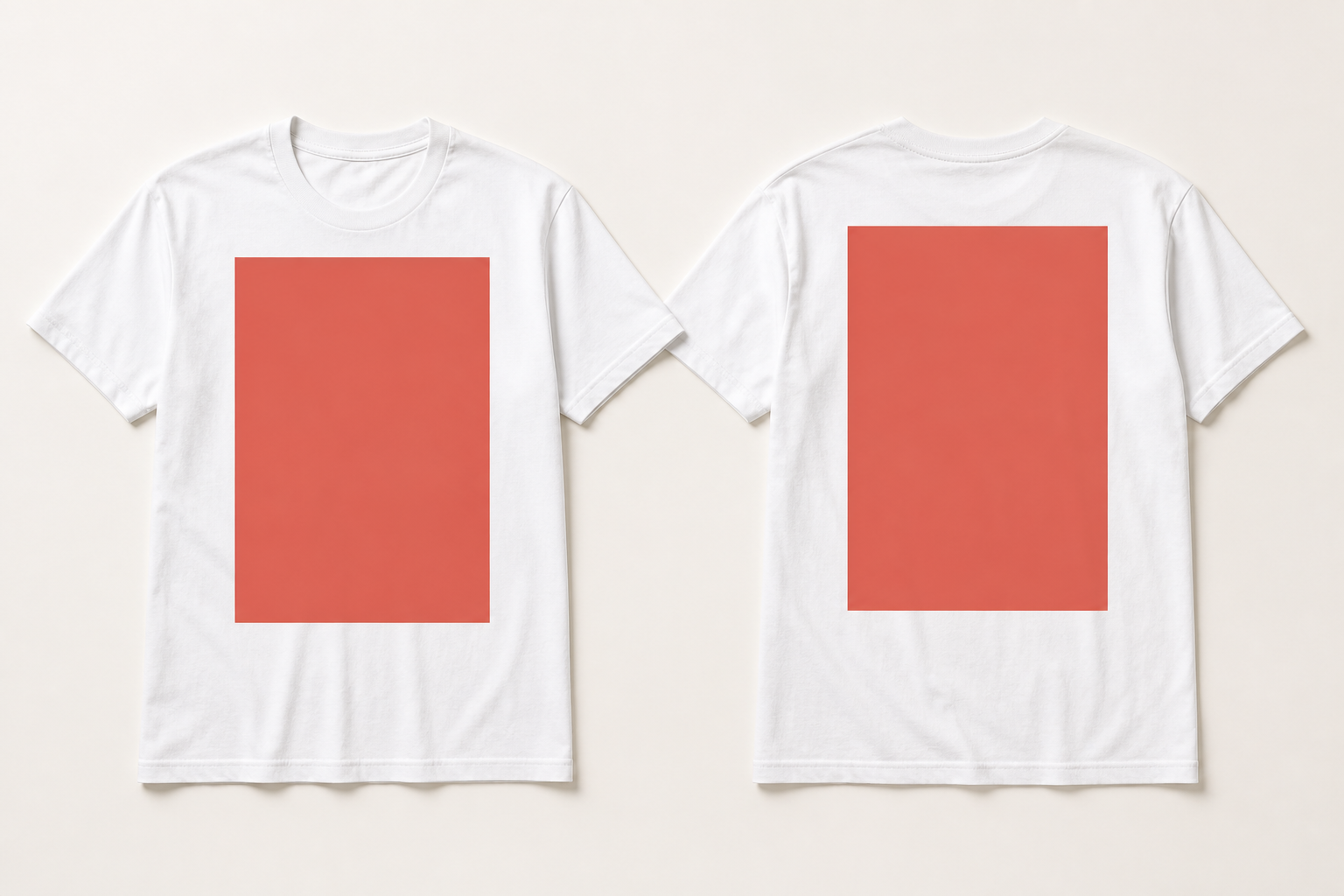 White T-shirts with front and back print areas