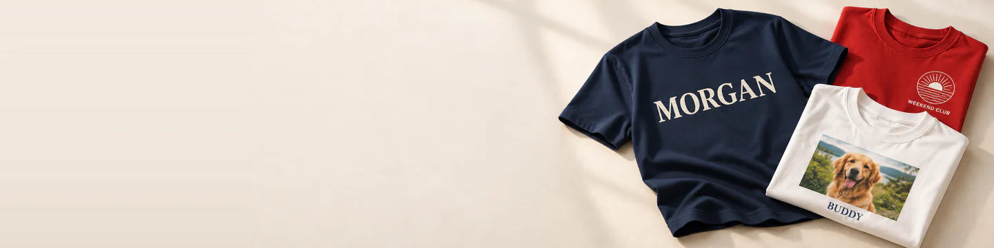 Personalized T-shirts with a name, pet photo and club design